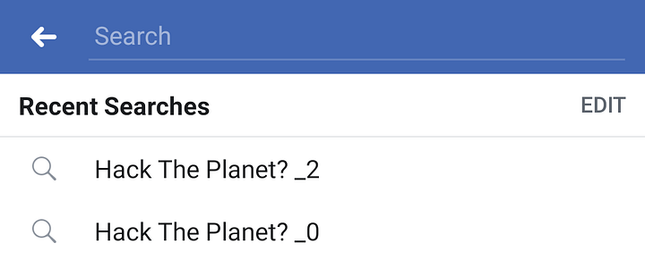 Facebook Search History Poisoning