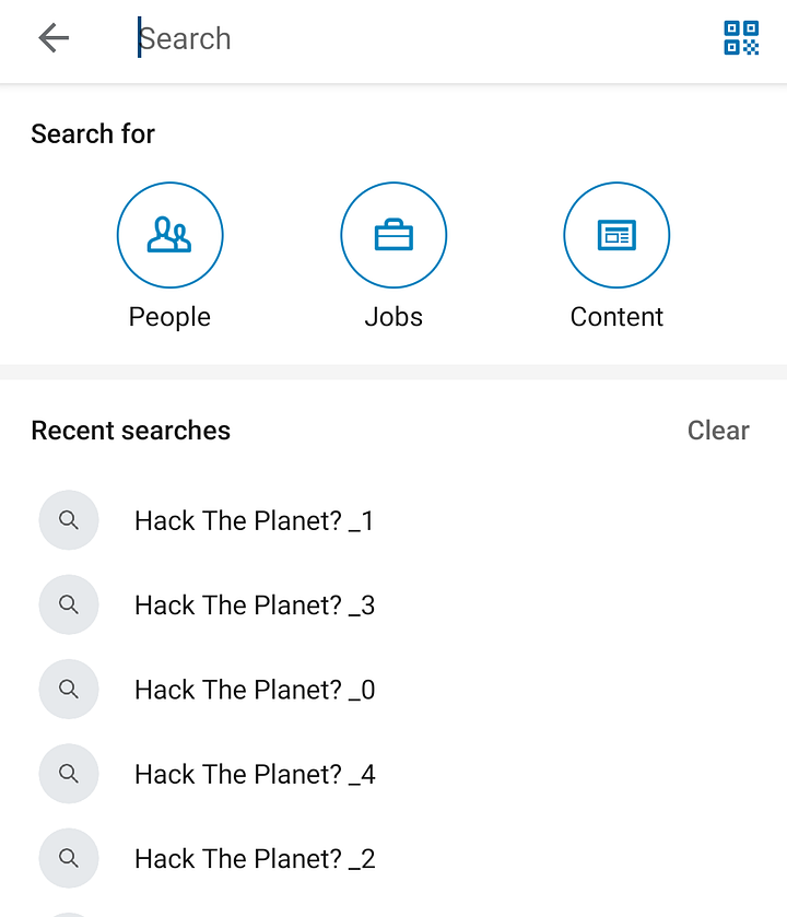 LinkedIn Search History Poisoning